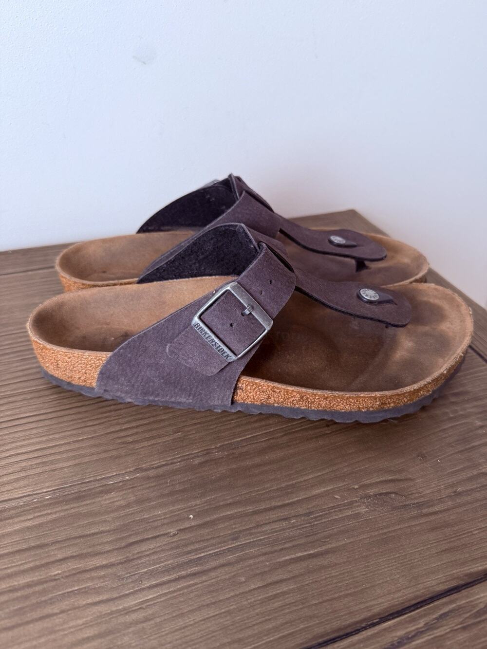 Birkenstock Men’s Ramses Thong Sandal Sz 43 US 10 Dark Brown Suede Gladiator